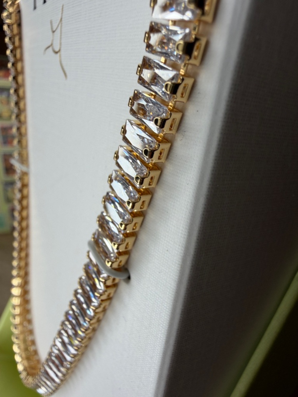 Piper K Gold Tone Cubic Zirconia Tennis Necklace - Picture 8 of 9